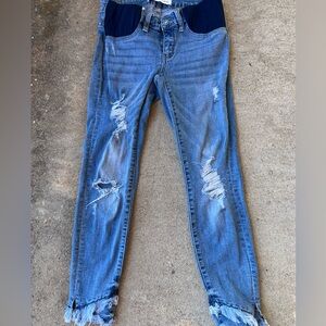 KanCan Maternity Blue Denim Jeans-size 5/26 98% cotton 2% spandex ankle length